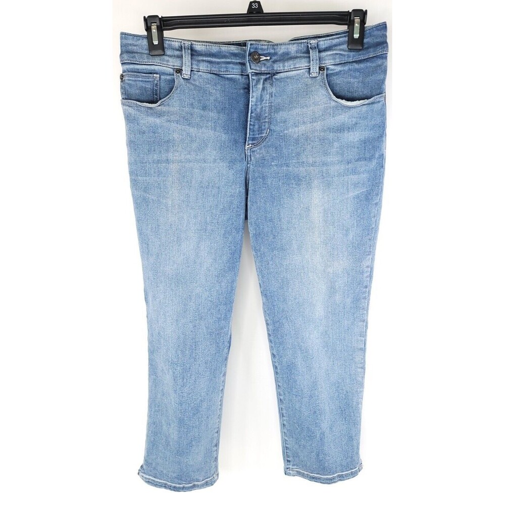 Chicos Jeans Womens 8 Cropped So Slimming 34x23 Mid Light Size 1 Pants Stretch